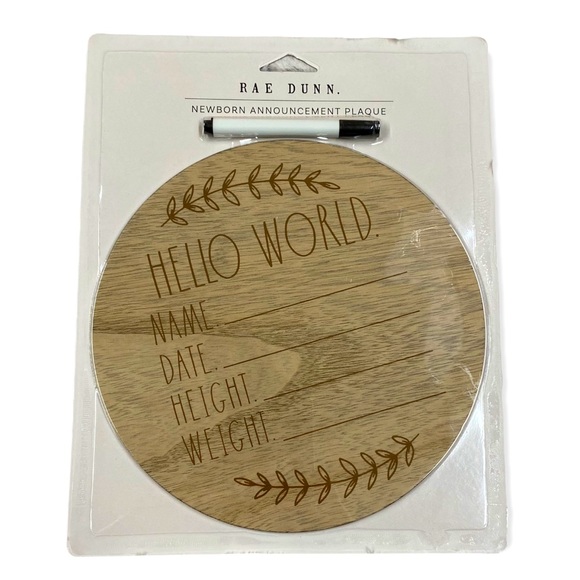 Rae Dunn Other - Rae Dunn HELLO WORLD Newborn Birth Announcement Sign